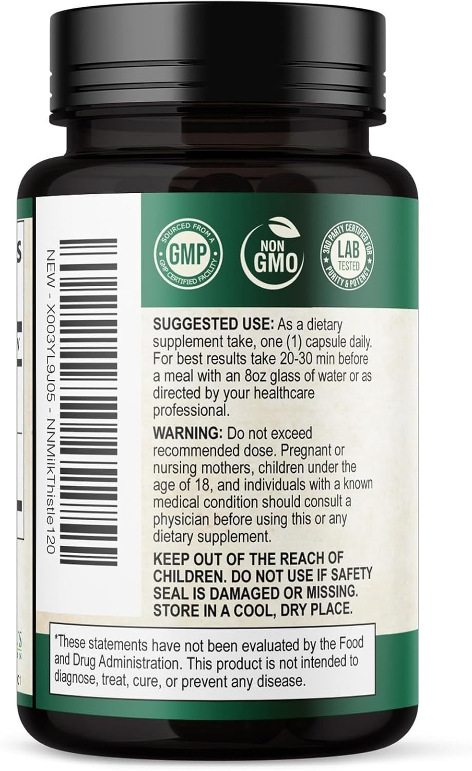 Milk Thistle Supplement – Max Strength 1000mg for Liver Cleanse Detox & Repair