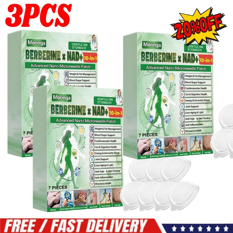 10IN1 BERBERINE BOX ADVANCEDNANO MORINGA MICRONEEDLEPATCH 7PCS/BOX TY 3