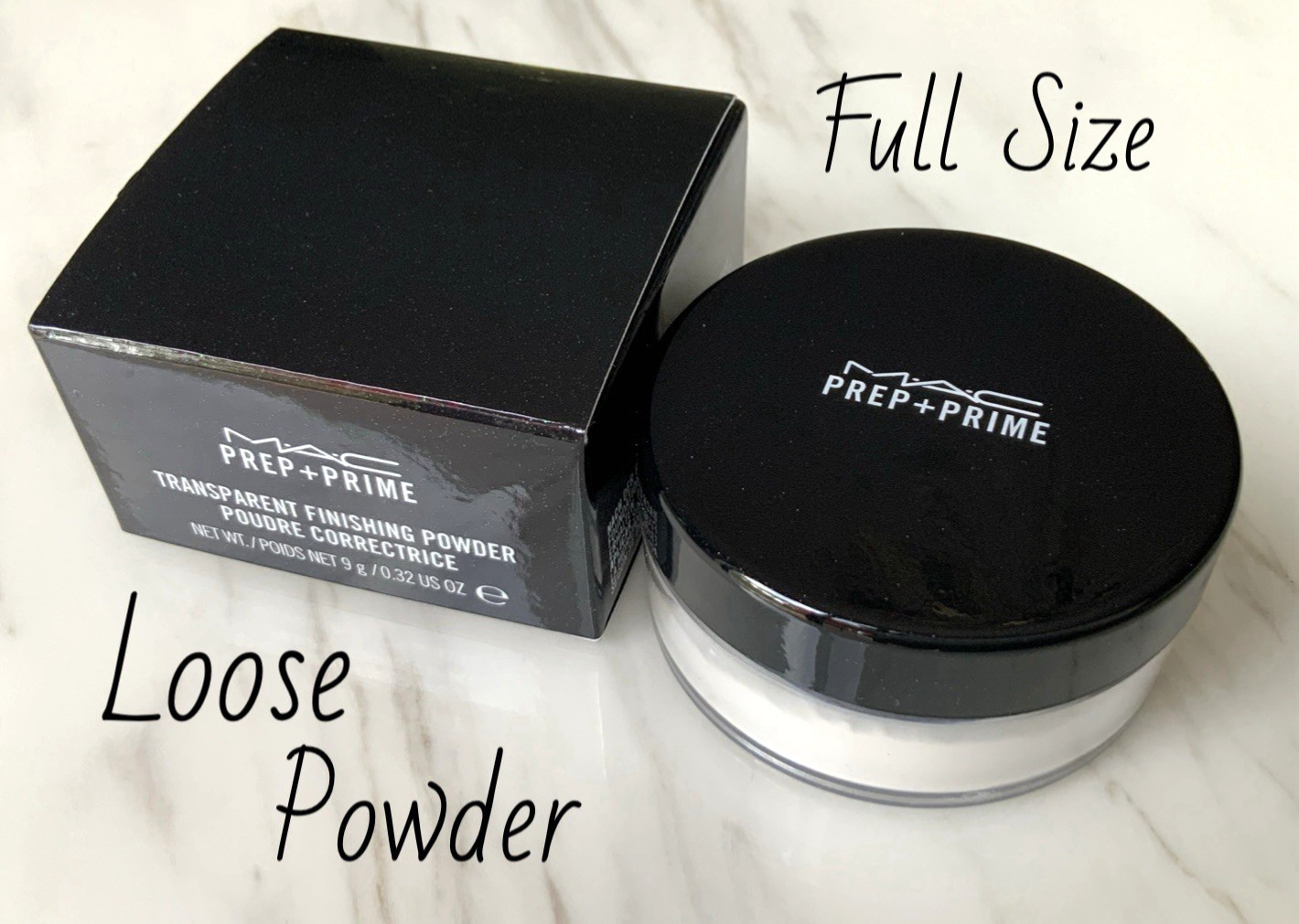 MAC Prep + Prime Transparent Finishing LOOSE Powder – 0.32oz/9g – Full Size NIB