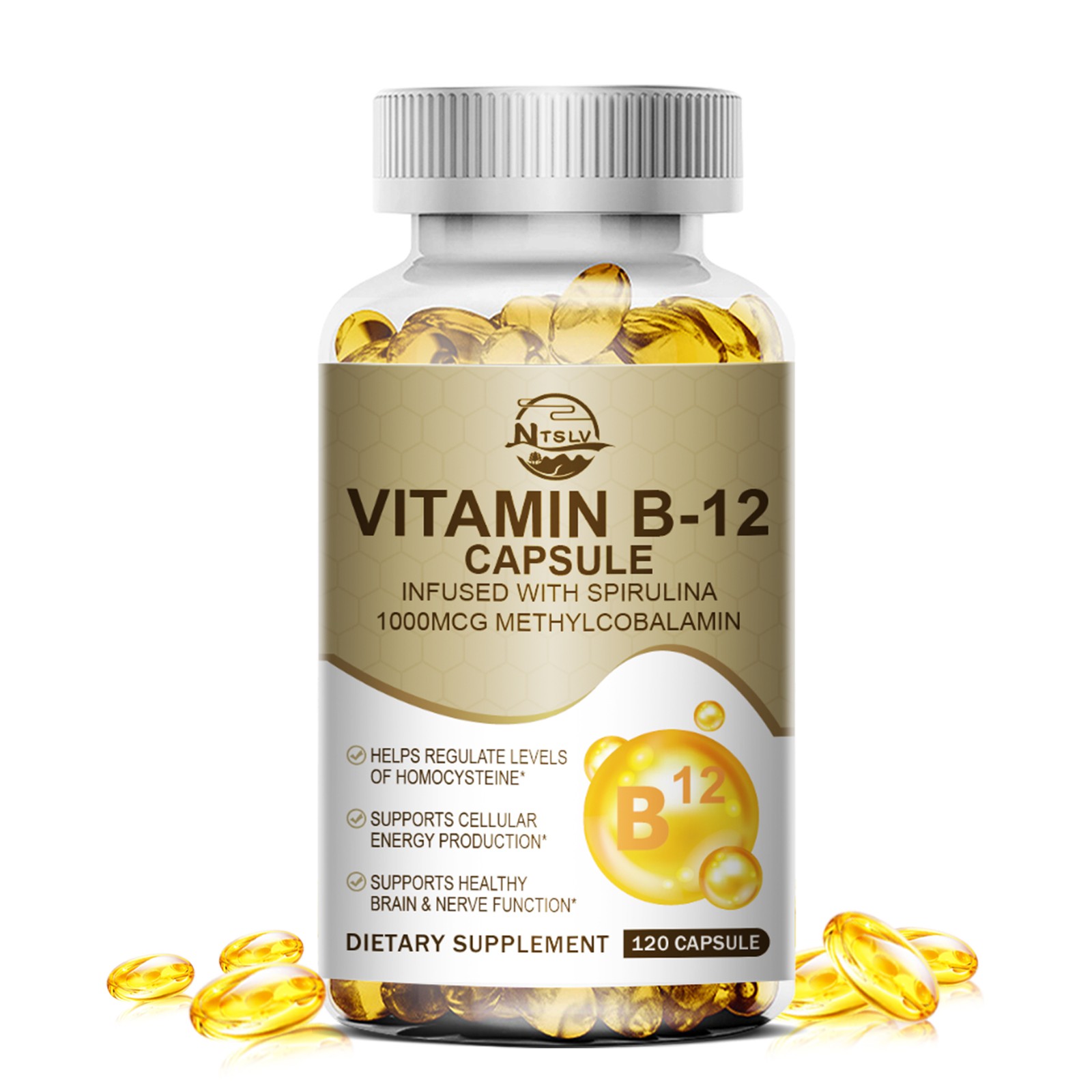 360 Vitamin B-12 Complex Capsules Energy Support Health Brain Nervous System Cap