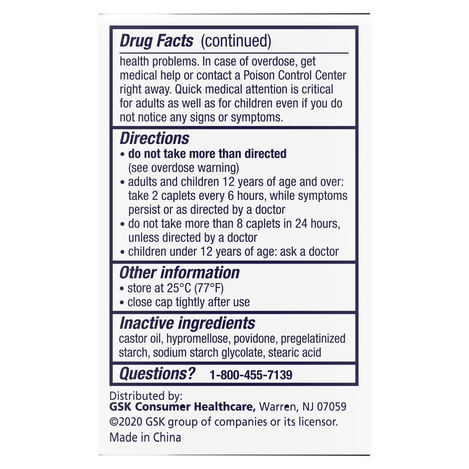 (2 pack) Panadol Extra Strength Caplets, Pain Reliever & Fever Reducer – 24ct