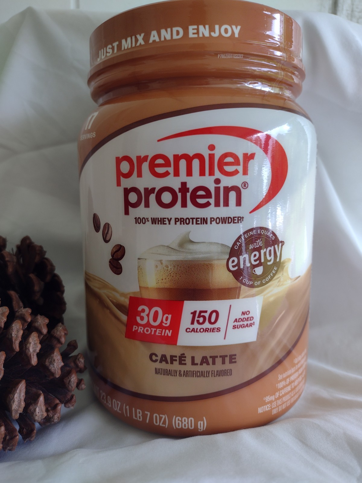 Premier Protein 100% Whey Protein Powder Café Latte 30g Protein 23.9 oz 1.5 lb