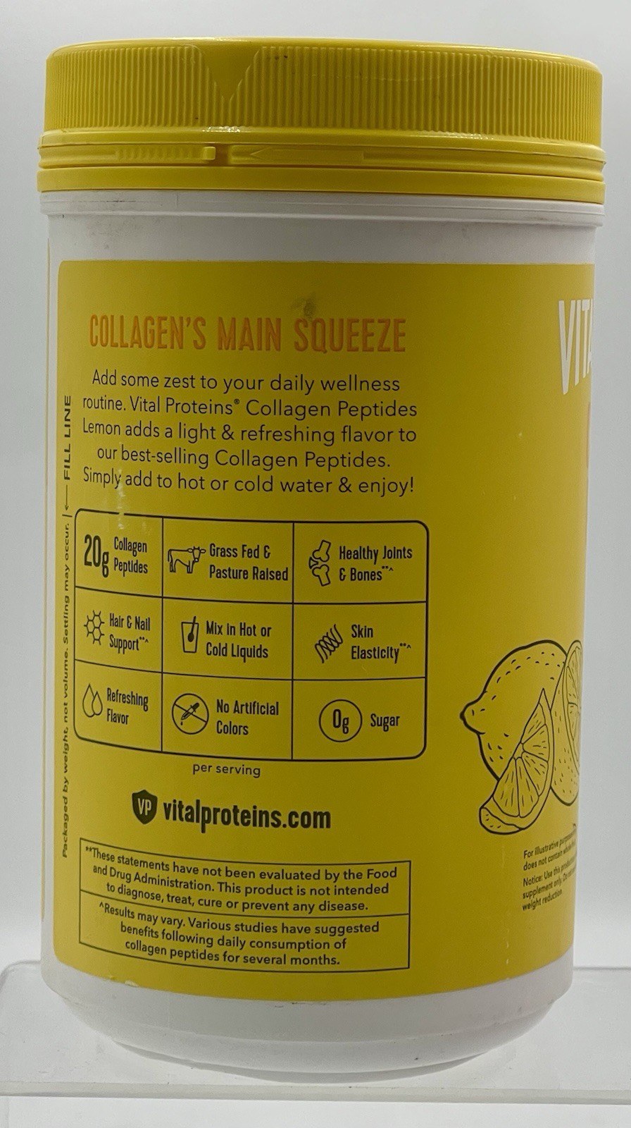 Vital Proteins Collagen Peptides Lemon Dietary Supplement 11oz EXP 05/2027