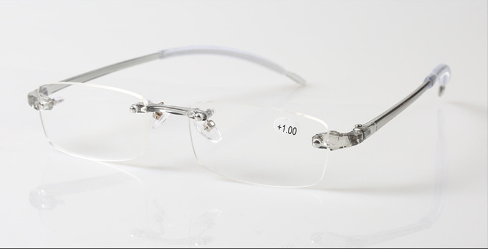 3 PACK Reading Glasses Elastic Transparent Rimless Flexible Men Women Eyeglasses
