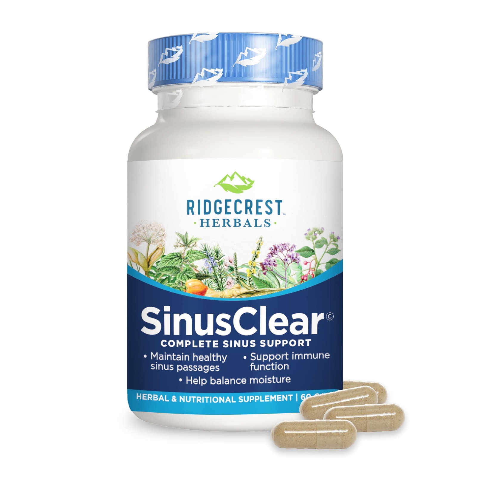 RidgeCrest Herbals SinusClear Complete Formula for Sinus and Nasal Health wit…