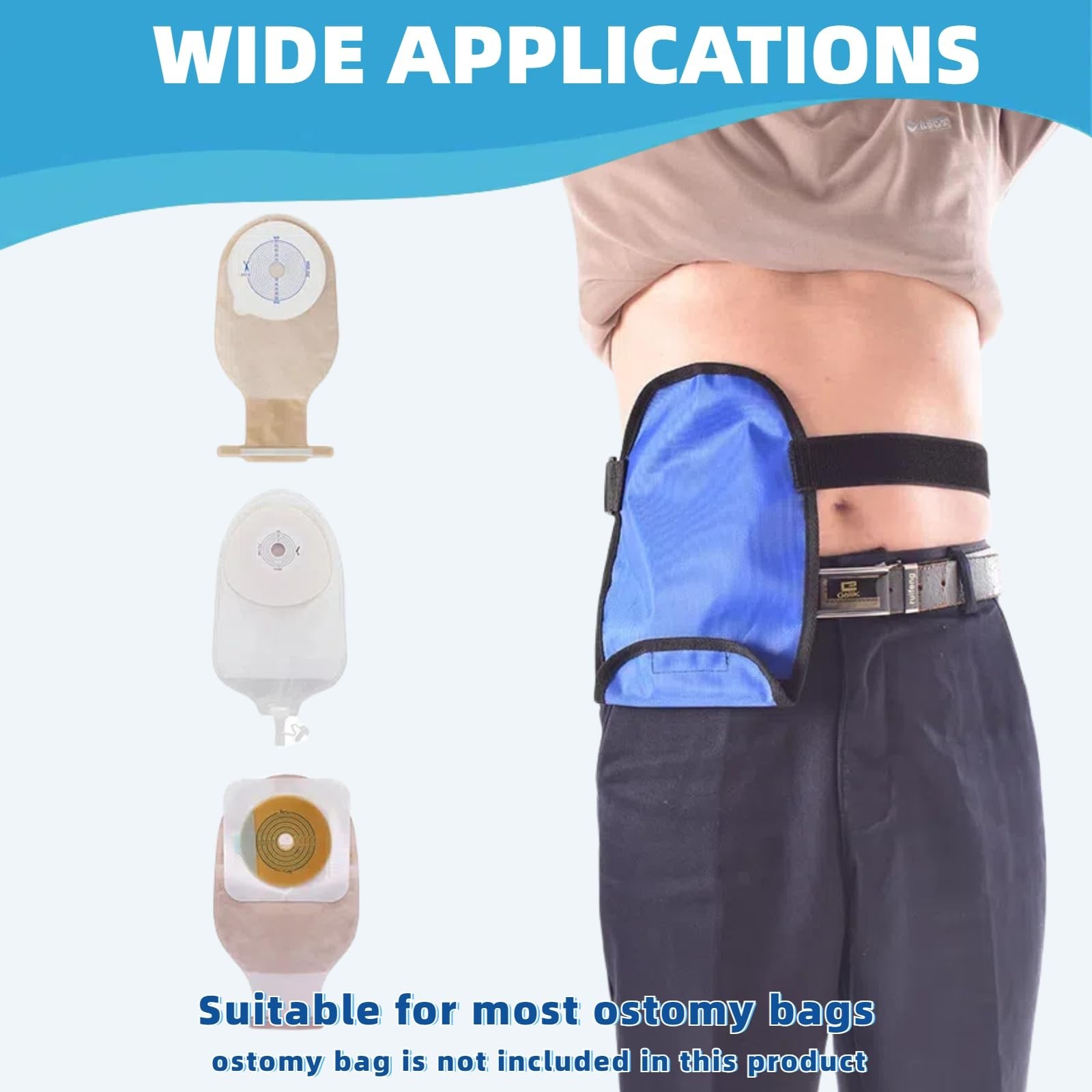 Adjustable Colostomy Bag Covers, Washable & Reusable Stoma Pouch, Leak-Proof Sho