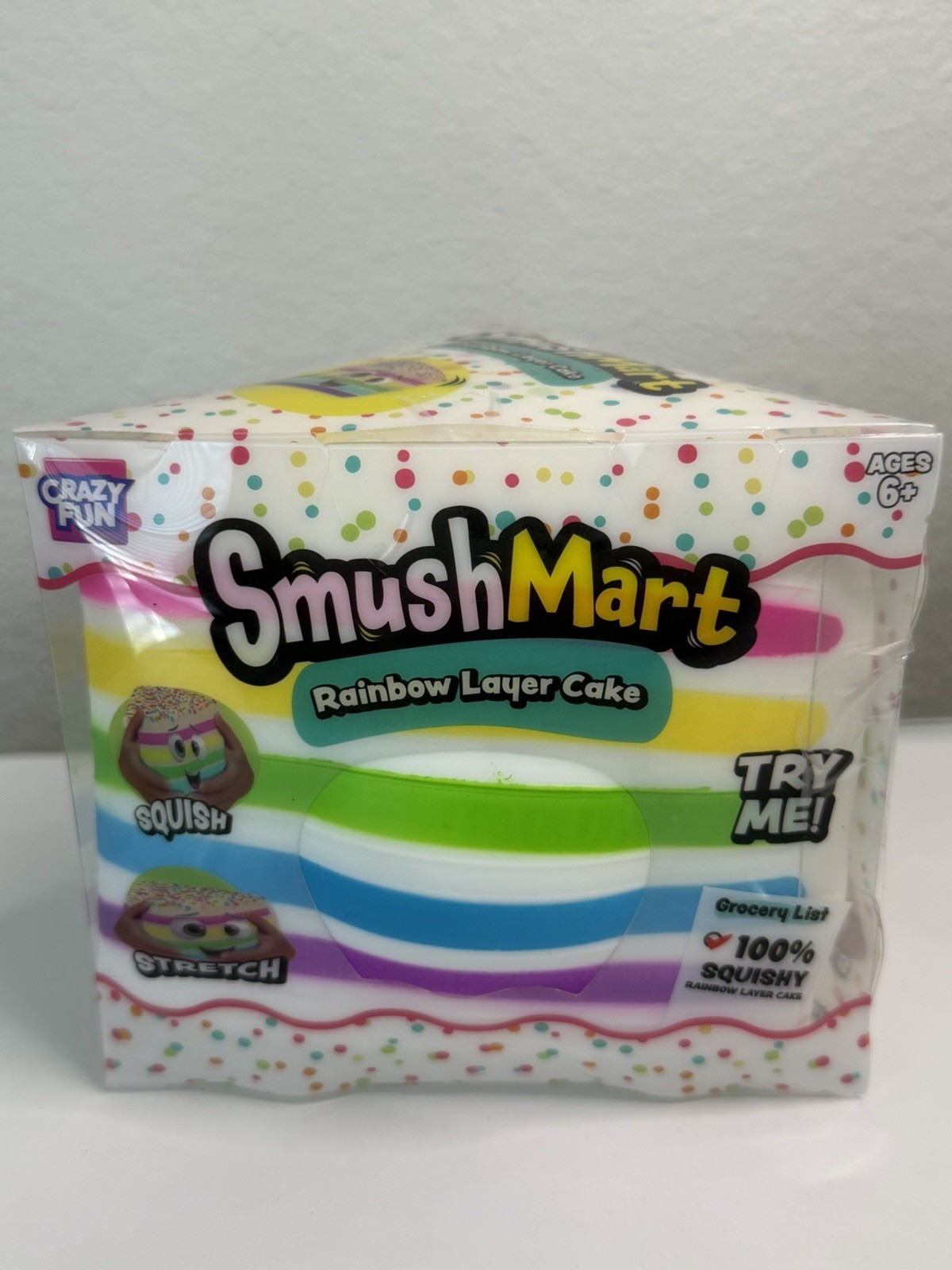 RMS SmushMart Rainbow Layer Cake Squishy Stretchy Foam Squeeze Toy