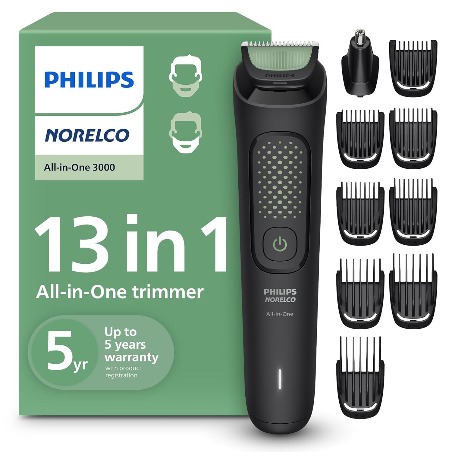 Philips Norelco All-in-One 3000 Series 13 in 1 Trimmer, Beard Styler & Men’s H