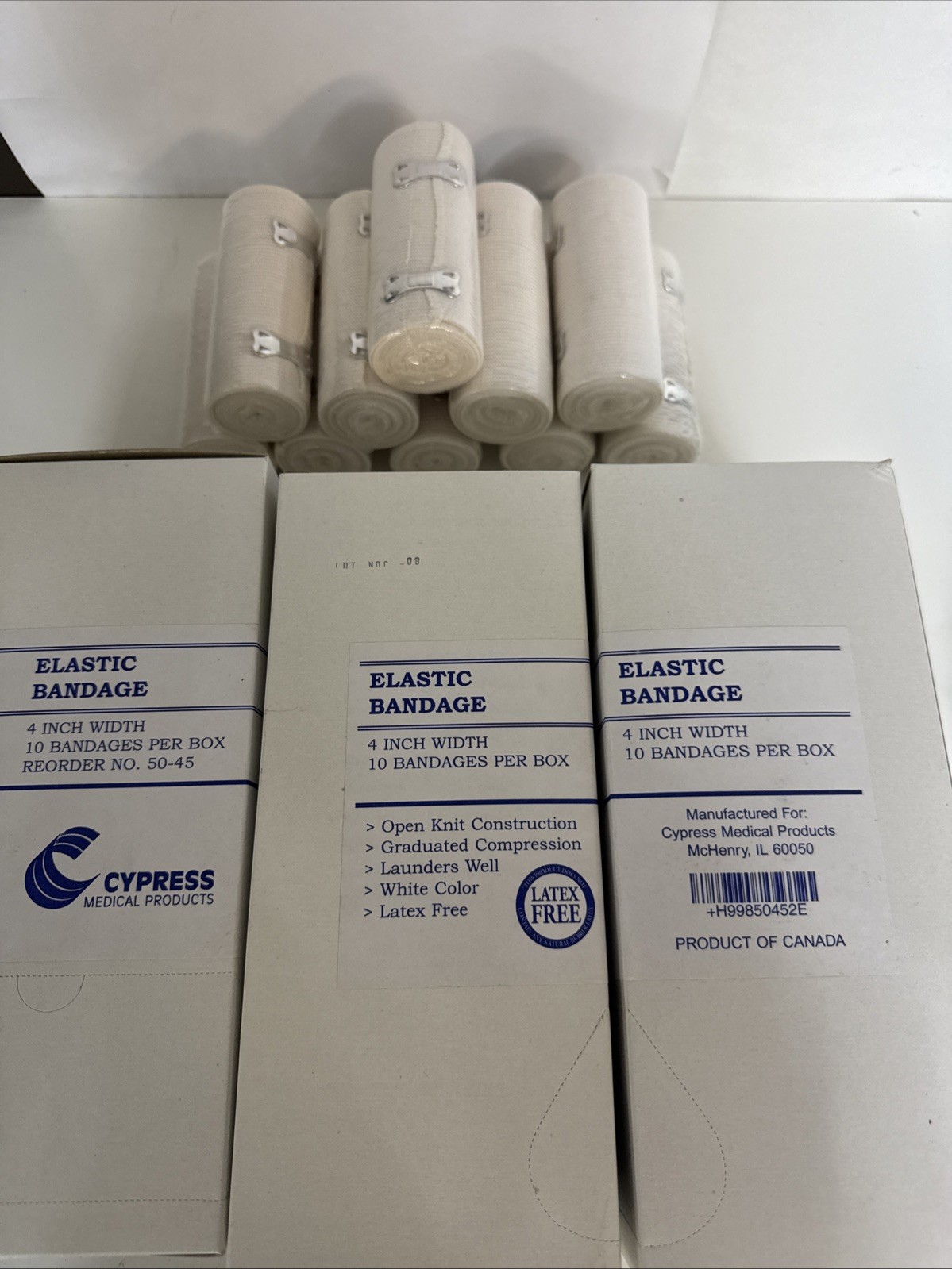 4″ (30 Pack) Cypress Medical Products, Elastic Bandages, Latex free