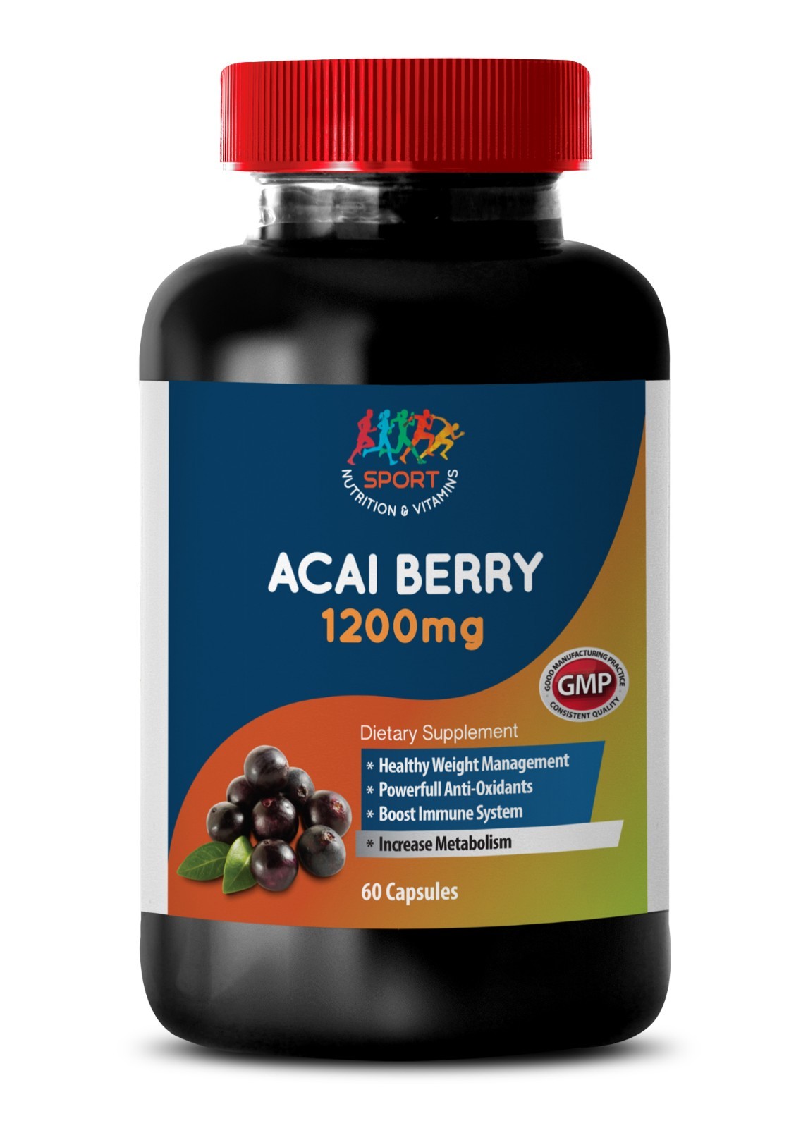 acai berry capsules – Acai Berry 1200mg – metabolism booster – 1 Bottle