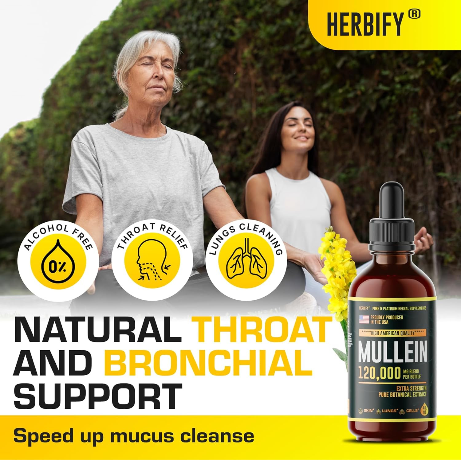 Powerful Mullein Drops – Lung Cleanse & Immune Support – 4 Oz