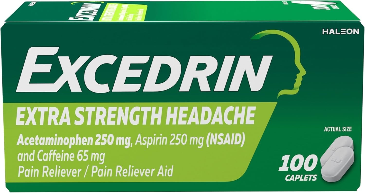 NEW Excedrin Extra Strength Pain Relief Caplets 100 Count – Headache Relief