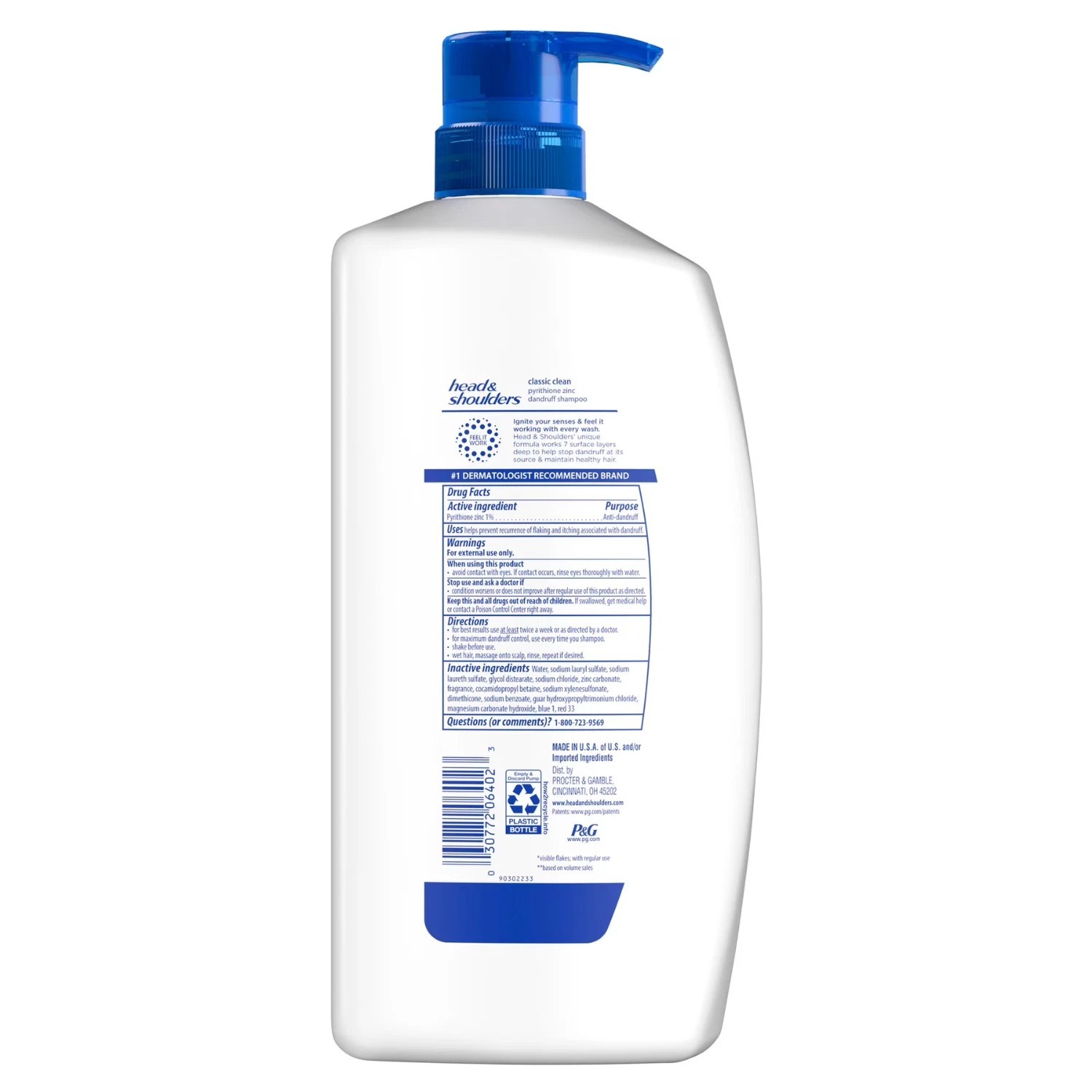 (3 Pack) Head and Shoulders Dandruff Shampoo, Classic Clean, 28.2 fl Oz