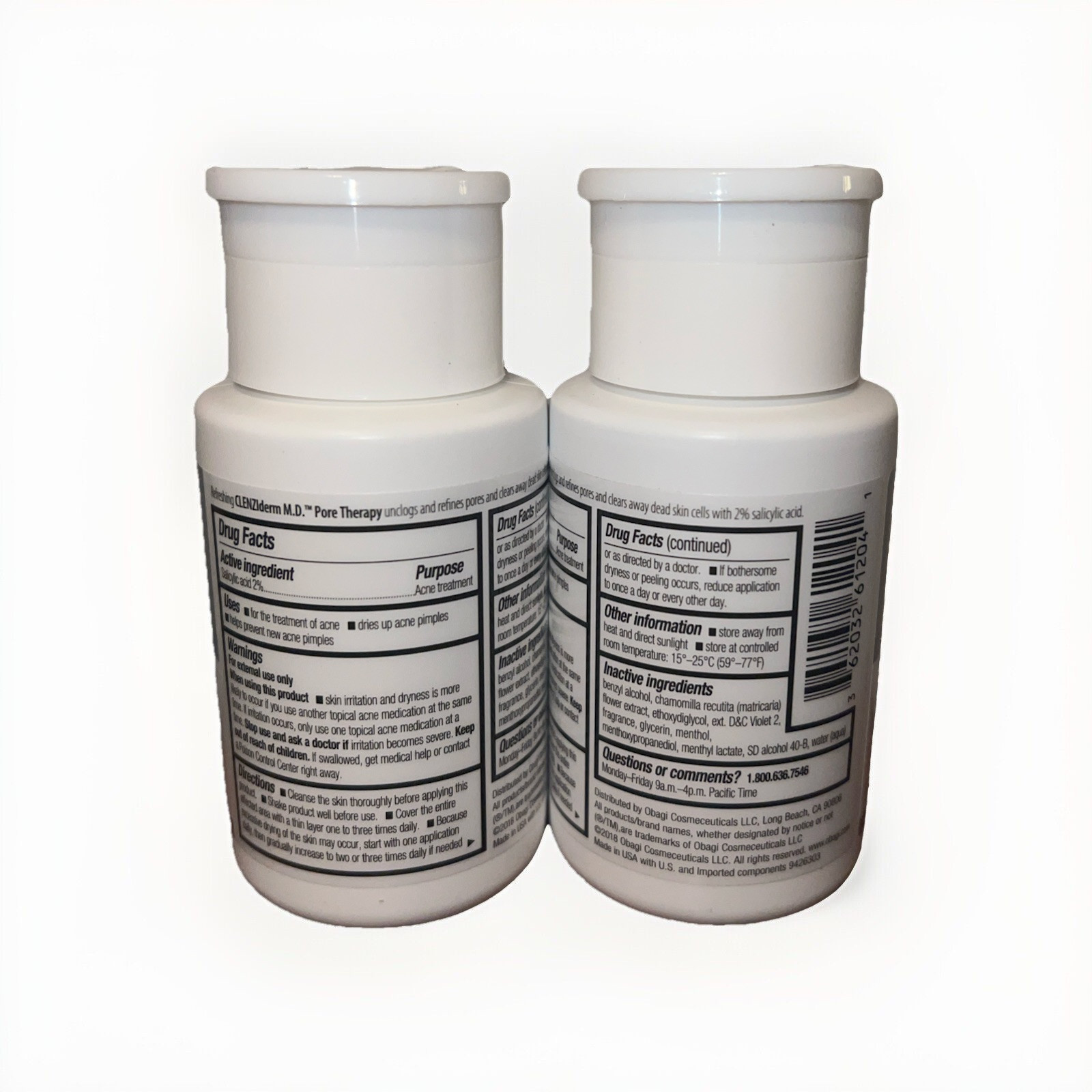 2 Pack! Obagi Clenziderm M.D. Pore Therapy, 5 fl oz/118 ml. Skin Treatment