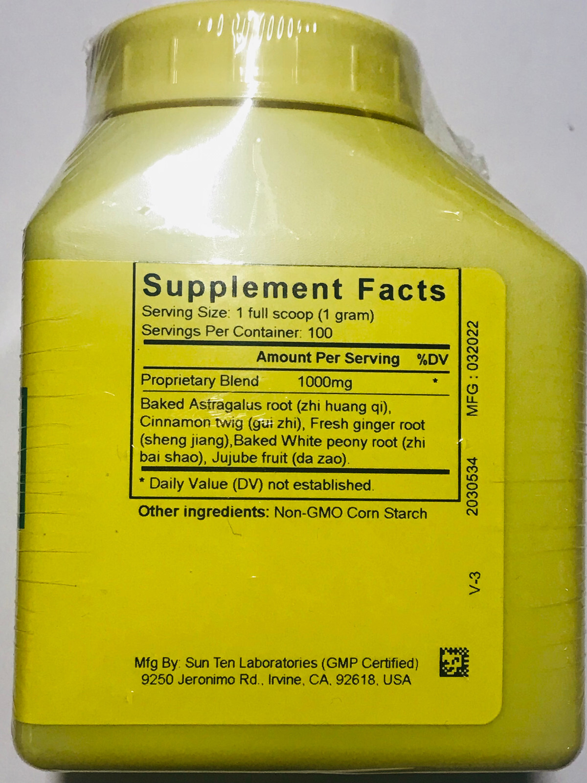 Sun Ten – Astragalus Five Combination, Granules / Huang Qi Wu Wu Tang / 黃耆五物湯