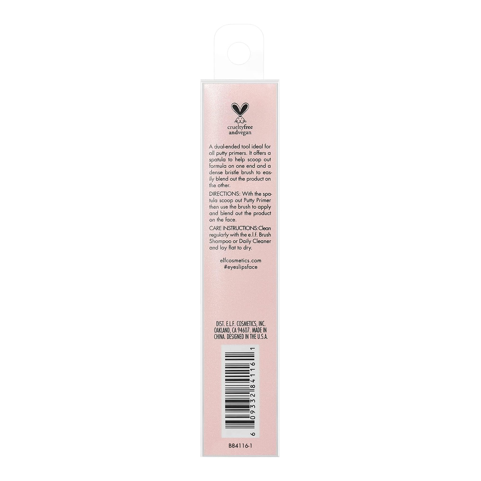 e.l.f. Putty Primer Brush & Applicator, Dual-Ended 1 Count (Pack of 1), Black
