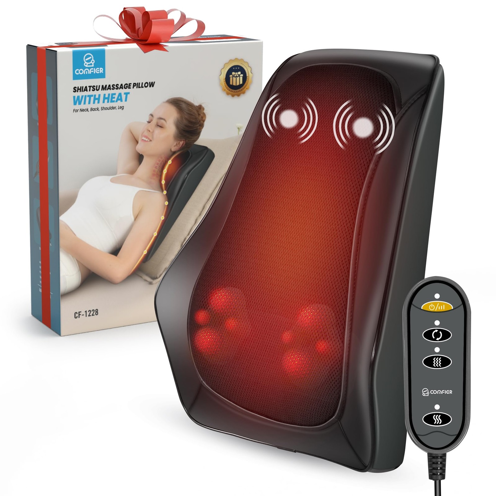 COMFIER Valentine’s Day Gifts for Her Him,Back Massager with Heat, Shiatsu Ne…