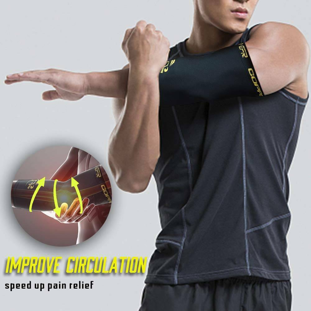 Copper Elbow Brace Compression Support Sleeve Arthritis Tendonitis Joint Pain HG