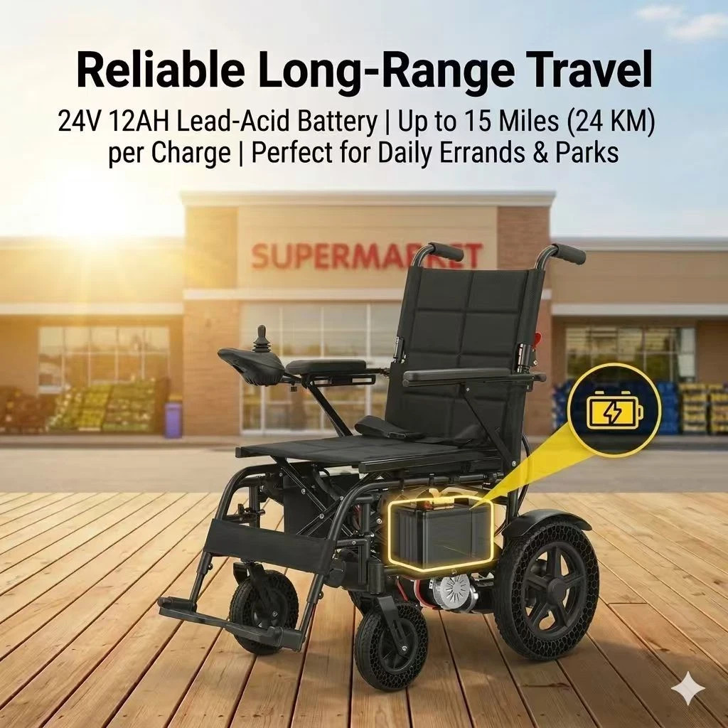 Quelith 500W All Terrain Foldable Electric Wheelchairs Power Wheelchair airplane