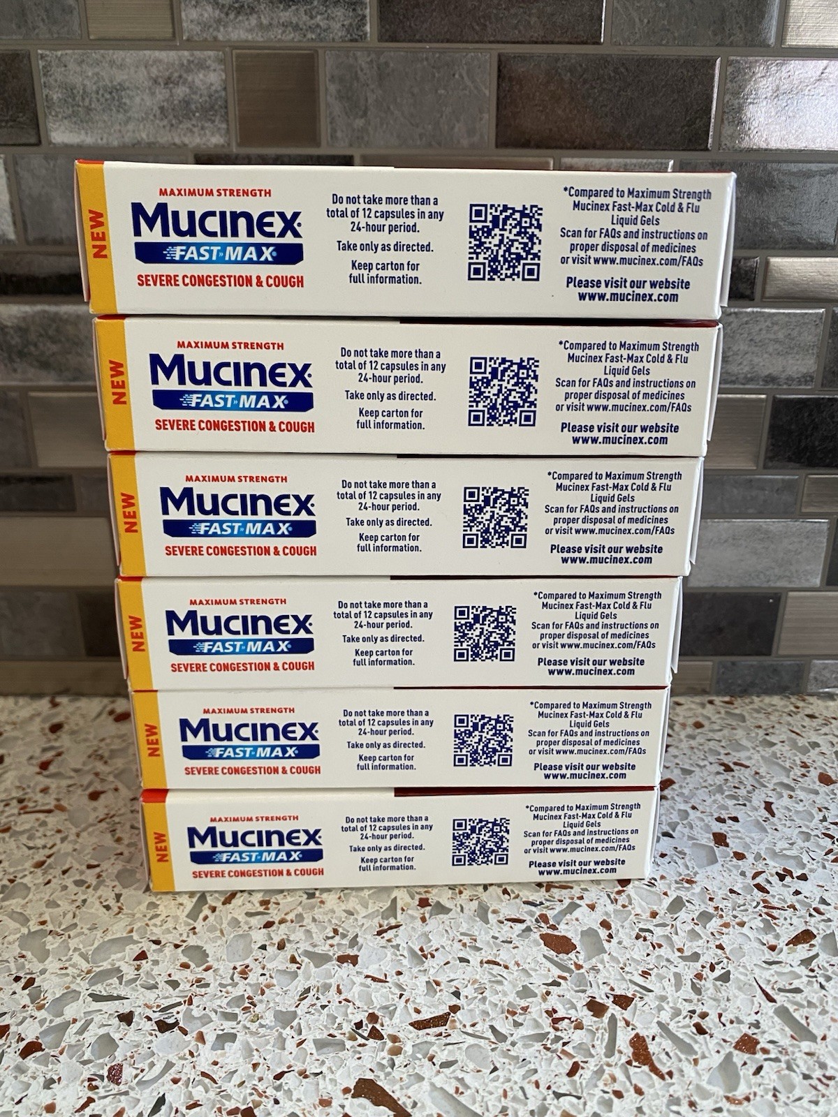 Lot Of 6 Mucinex Fast Max Severe Congestion & Cough 16ct EXP 9/27-11/27 Unopened