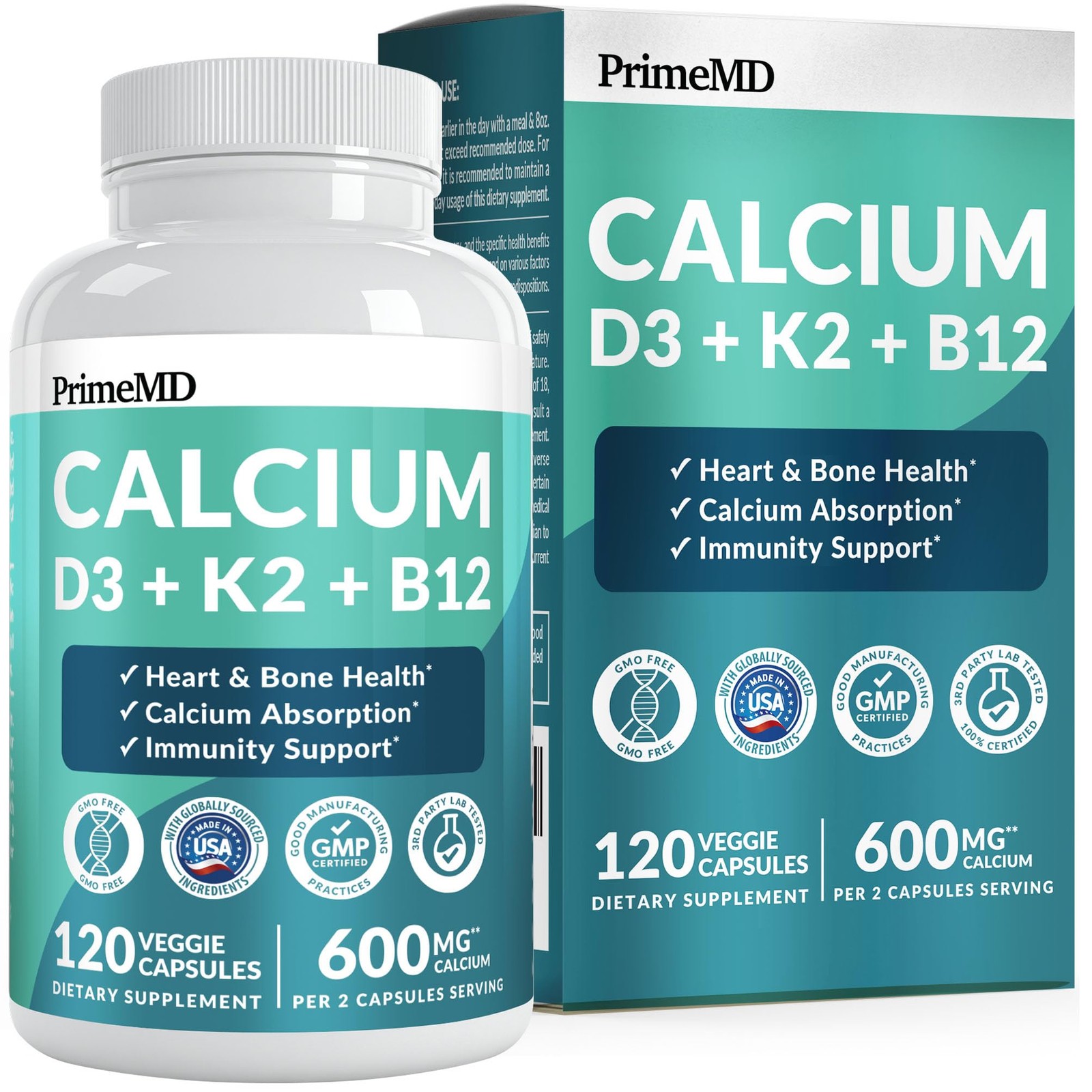 4-in-1 Calcium Supplements for Women & Men – Calcium Citrate with D3 K2 Vitam…