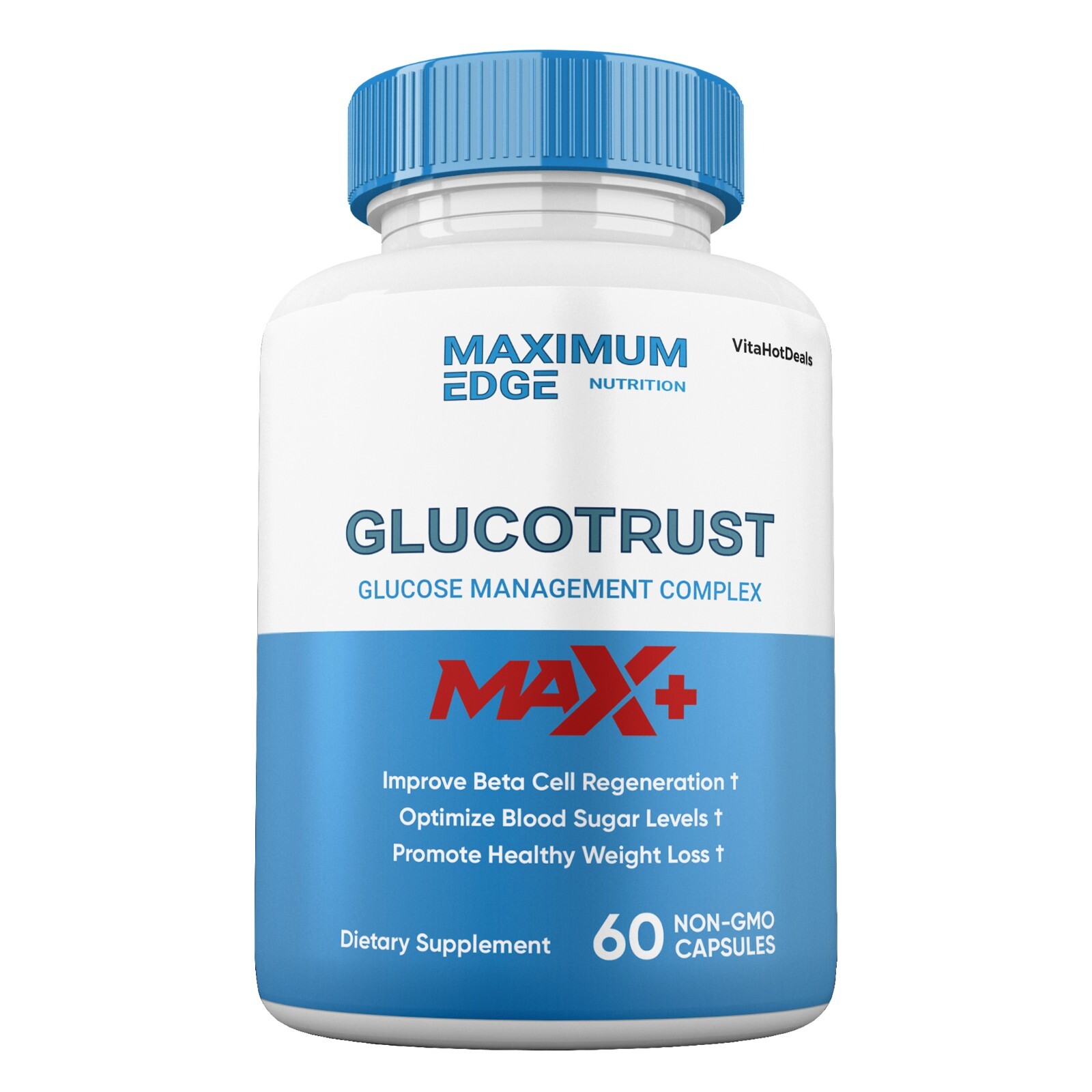 Glucotrust Capsules Max +, Glucotrust Max+ Maximum Edge Supplement (5 Pack)