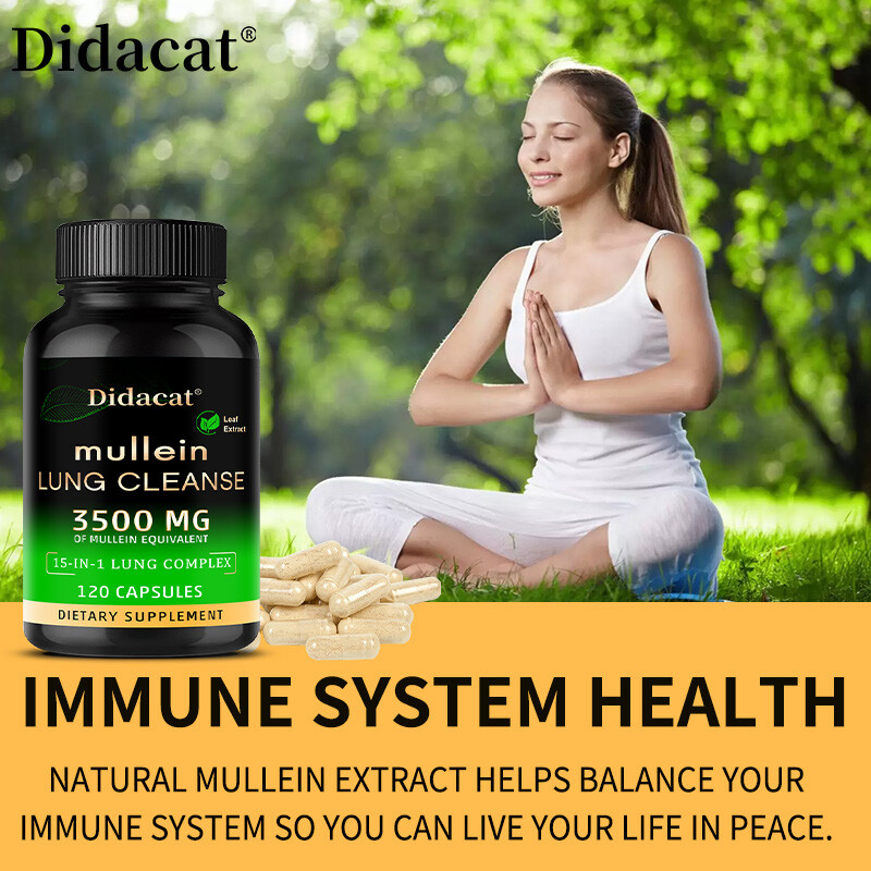 Mullein Leaf Extract 3500mg ,support Lung Cleanse Respiratory ,120 Capsules.