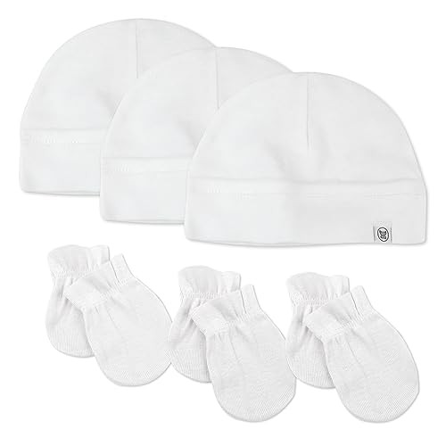 Baby 100% Organic Cotton Multipack Cap Hats and No One Size Bright White