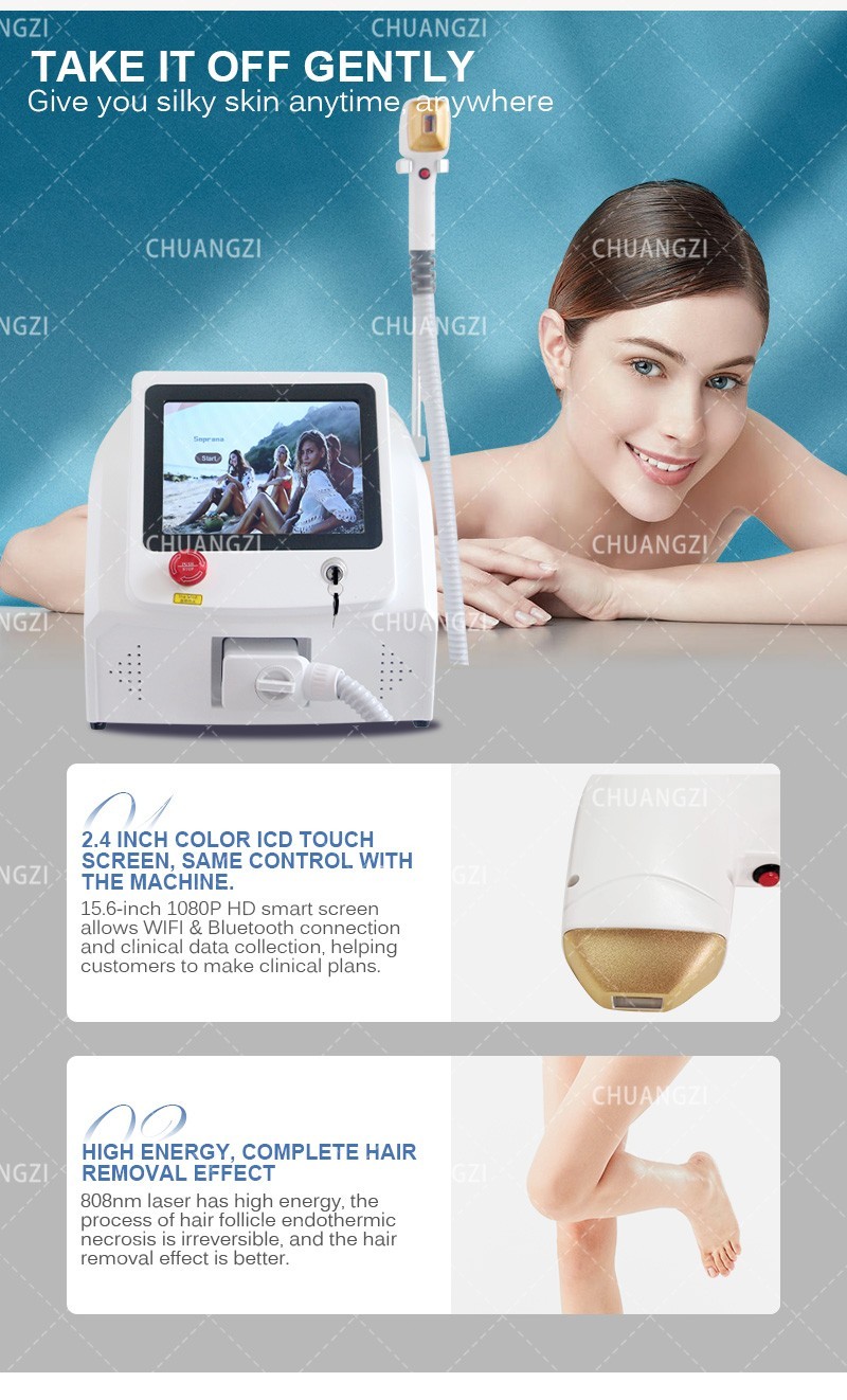 2026 Permanent Painless Ice Titanium Soprano Diode Laser hair removal Machine