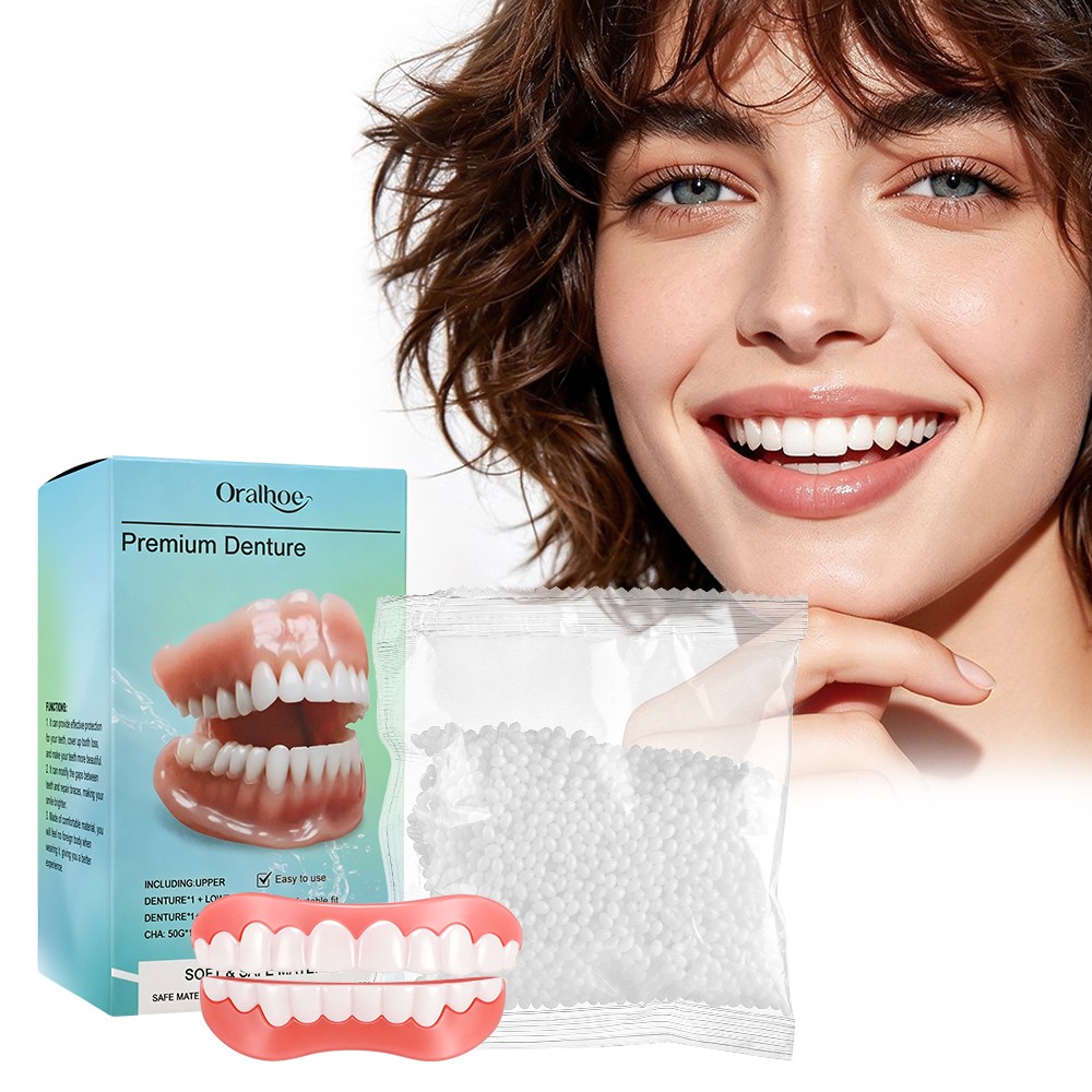 Denture Gum & Mold Kit Moldable False Teeth Veneers Upper Lower for Women Men