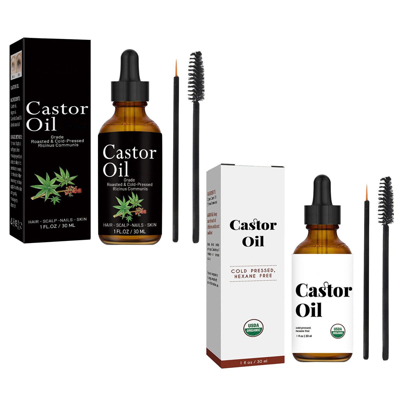 Unisex Men Women Castor Oil Strengthen Hair Essential Oil Improve Drying 30ml