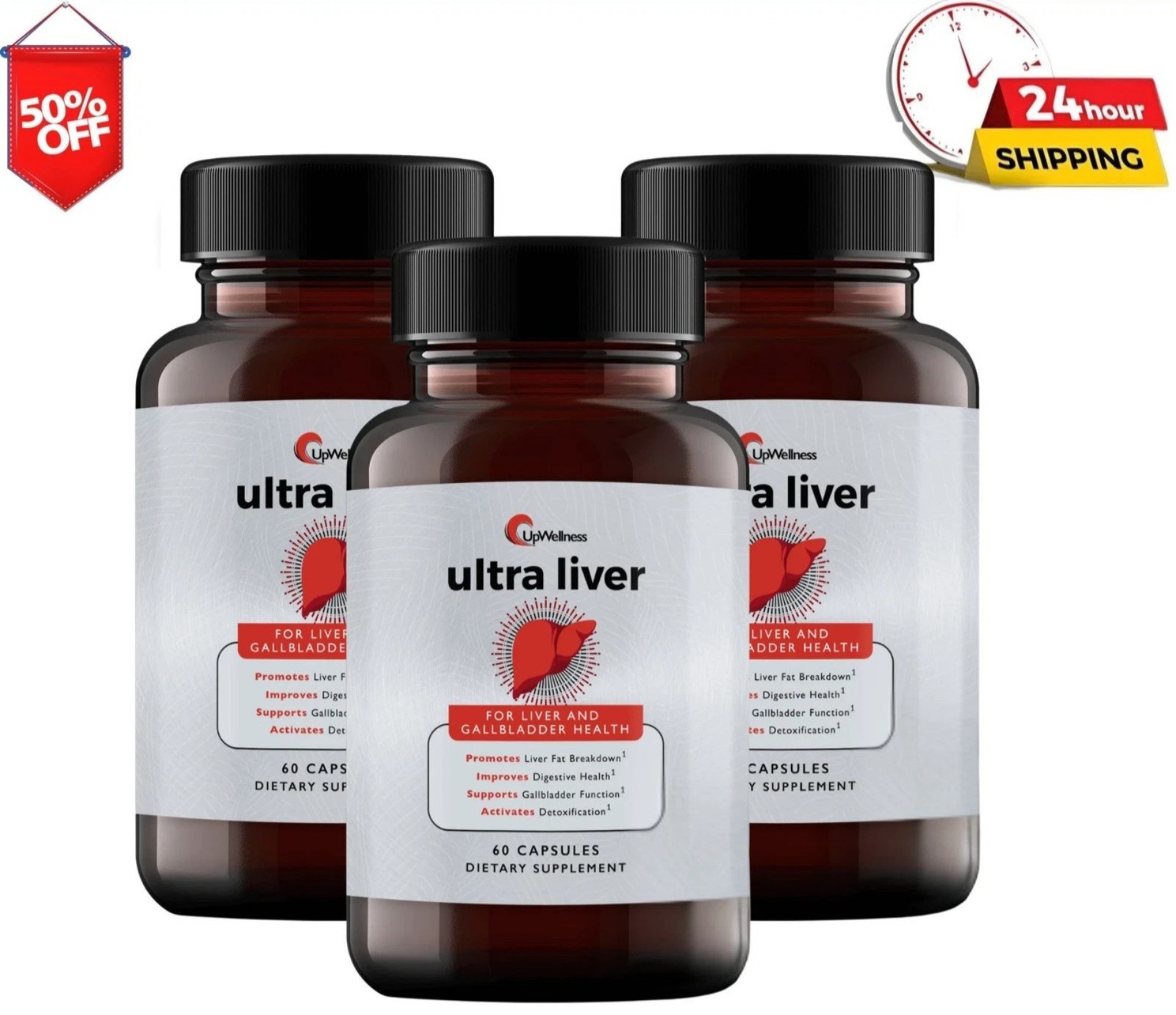 3Pack-UpWellness Ultra Liver Supplement for Liver Health and Gallbladder Support