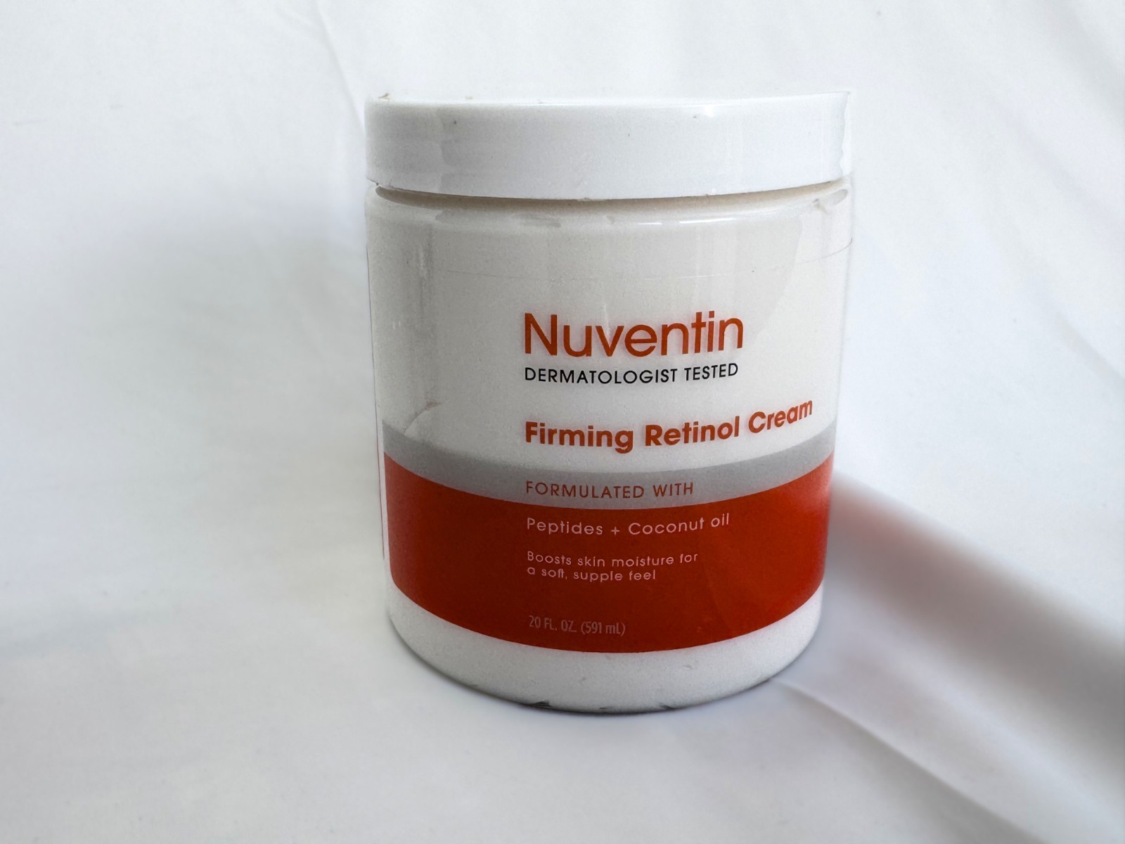 Nuventin Firming Retinol Cream Moisturizer Peptides + Coconut Oil 20 Fl Oz