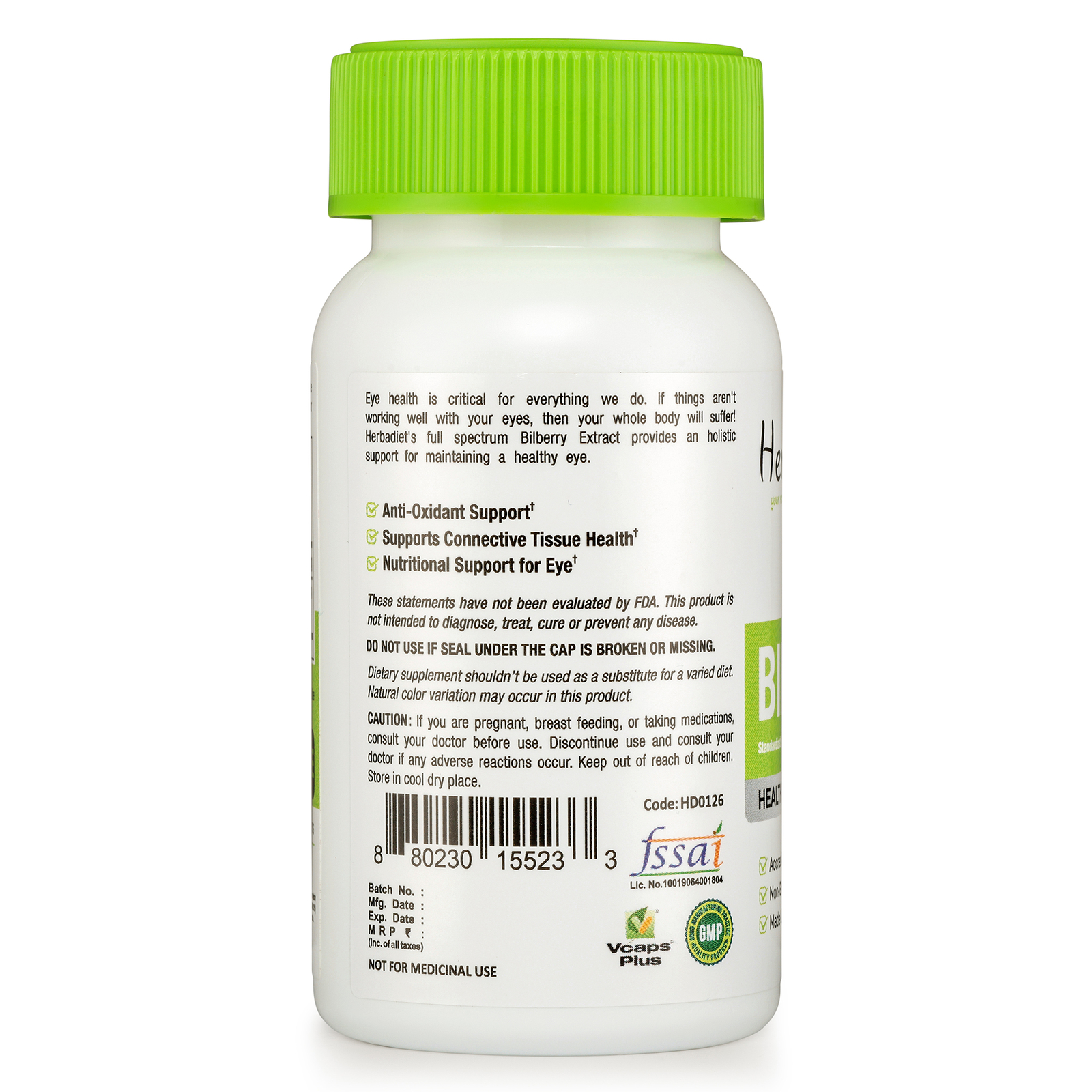 Bilberry Extract Capsules Anthocyanins Eye Vision Health Antioxidant Supplement