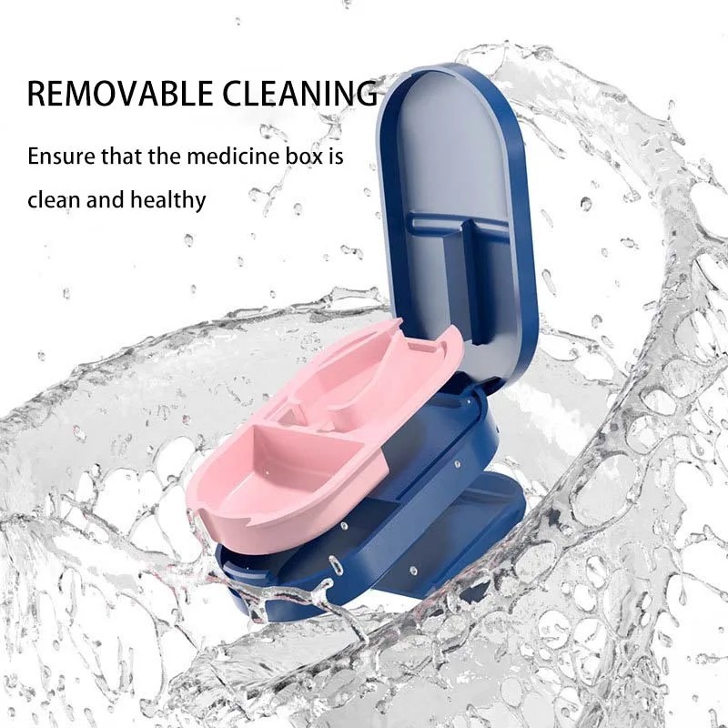 New PILL CUTTER Splitter Half Storage Compartment Box Medicine Tablet Holder.