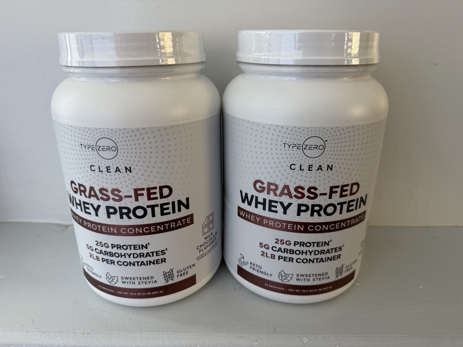 Type Zero Grass-Fed Whey Protein Powder 2lb Keto Friendly Stevia Gluten-Free 2LB