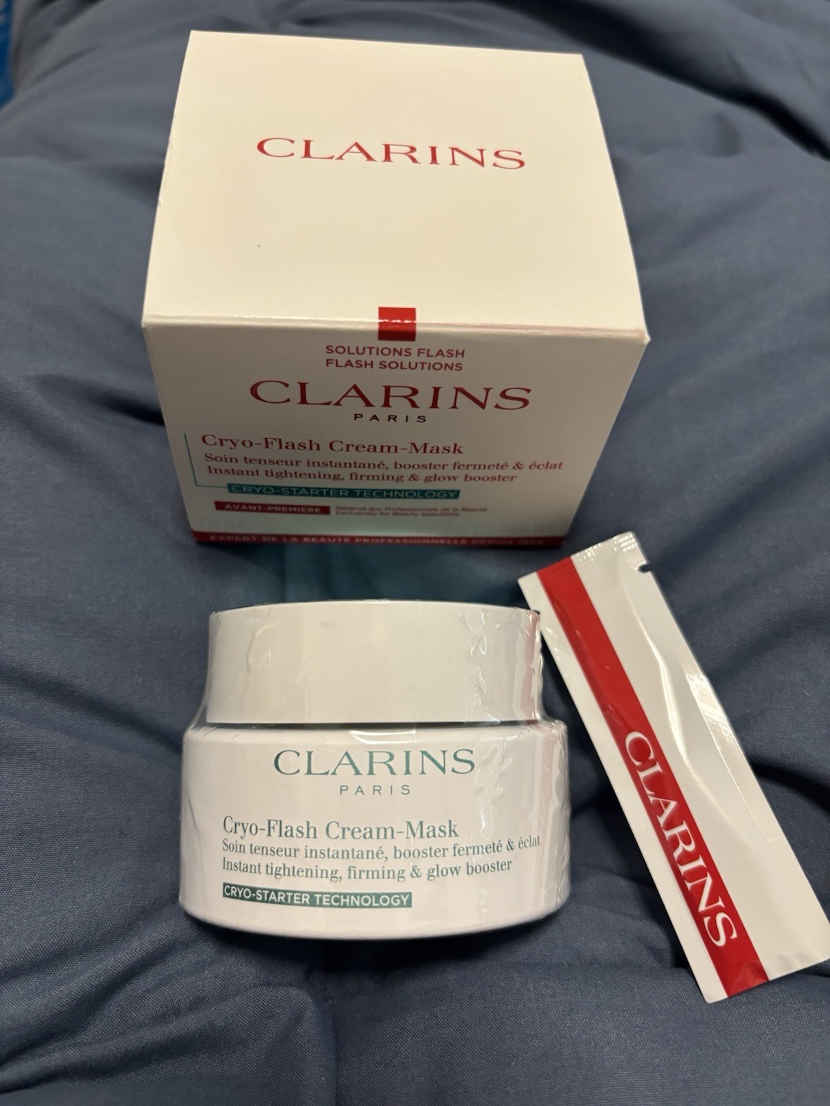 Clarins Cryo-Flash Cream Mask Face Firming Tightening White 2.5 oz/75 ml