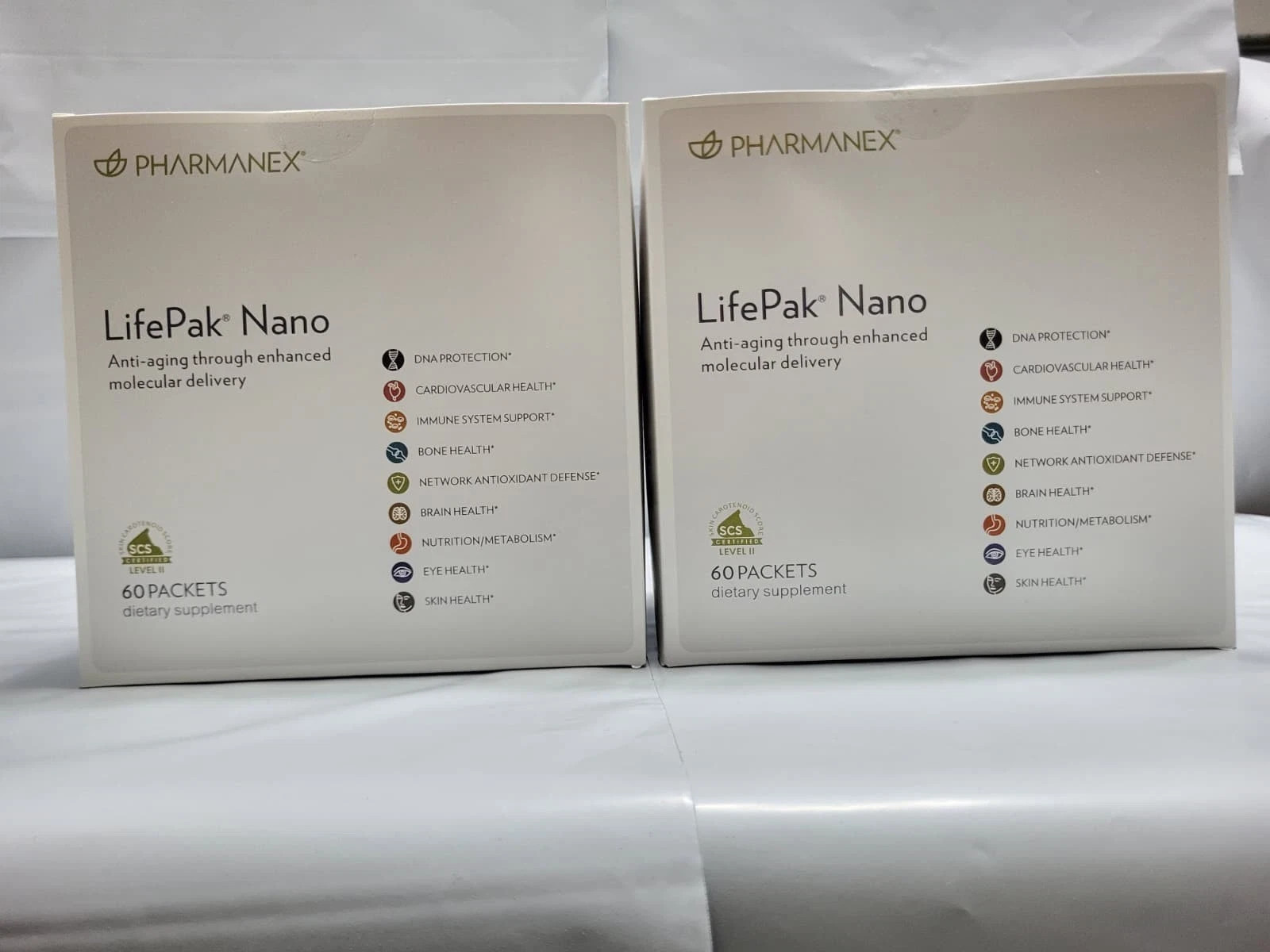 2 pack Nu Skin Pharmanex Lifepak Nano, 60 packets, Exp 12/2027