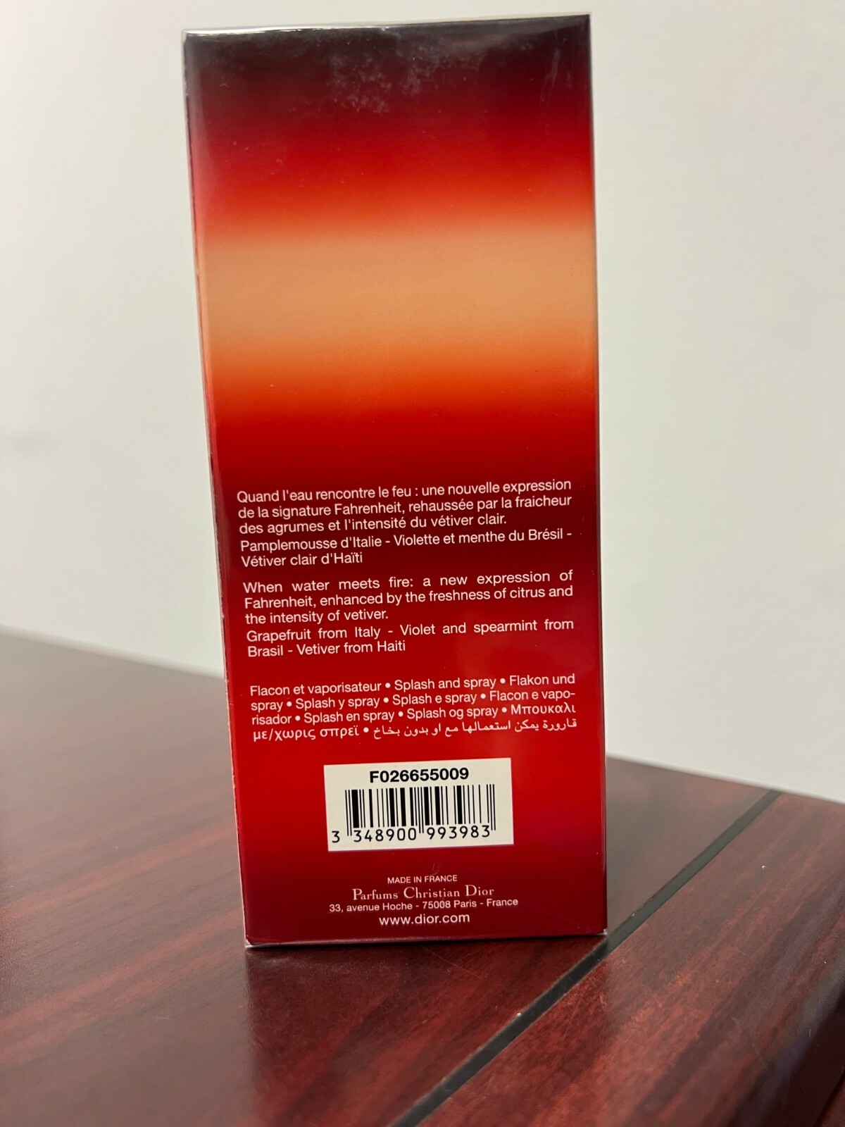 AQUA FAHRENHEIT CHRISTIAN DIOR 4.2 oz / 125 ML Eau De Toilette Splash Or Spray