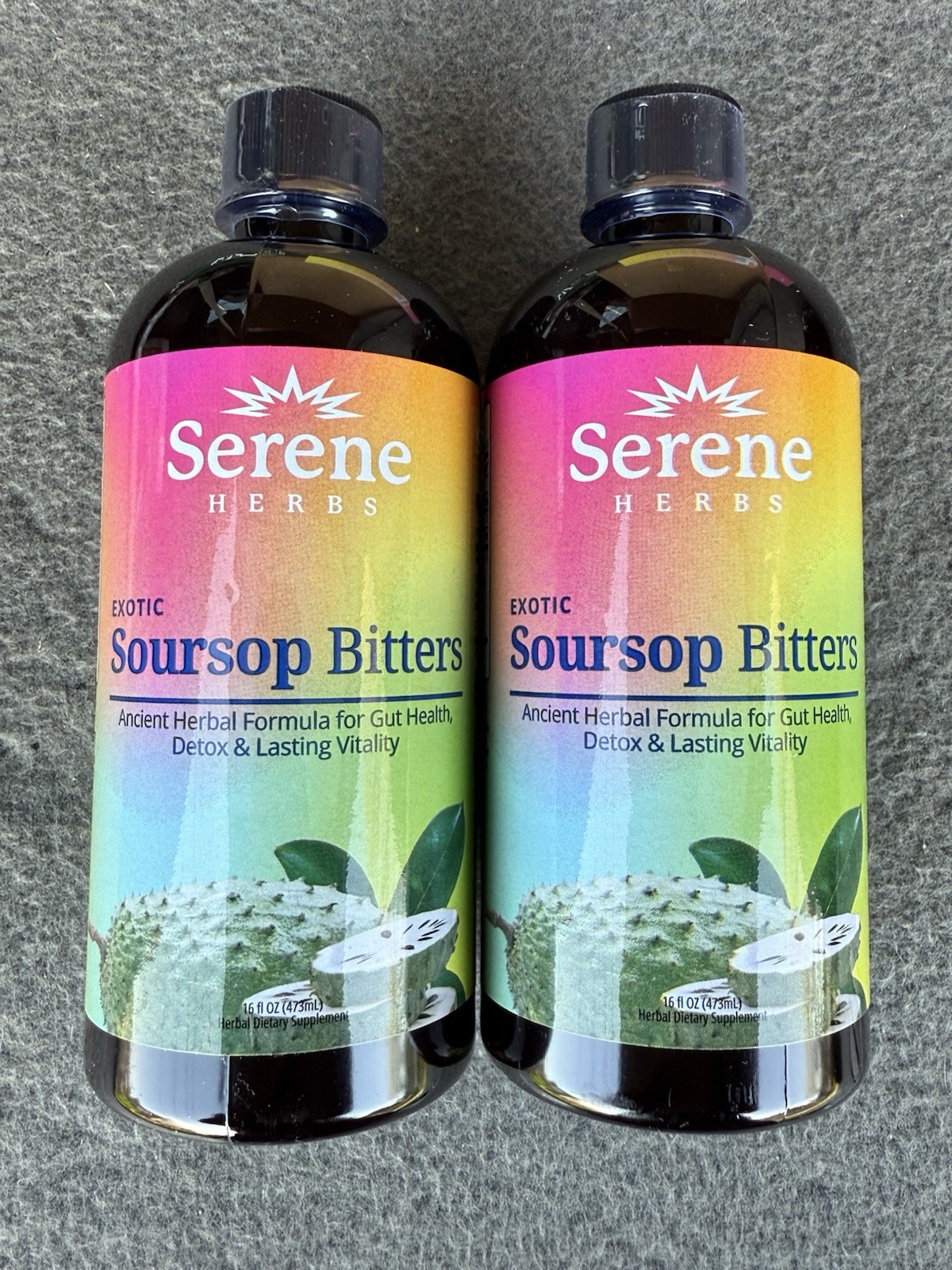 2x – Serene Herb Exotic Soursop Bitters Gut Health Detox Lasting Vitality 16oz