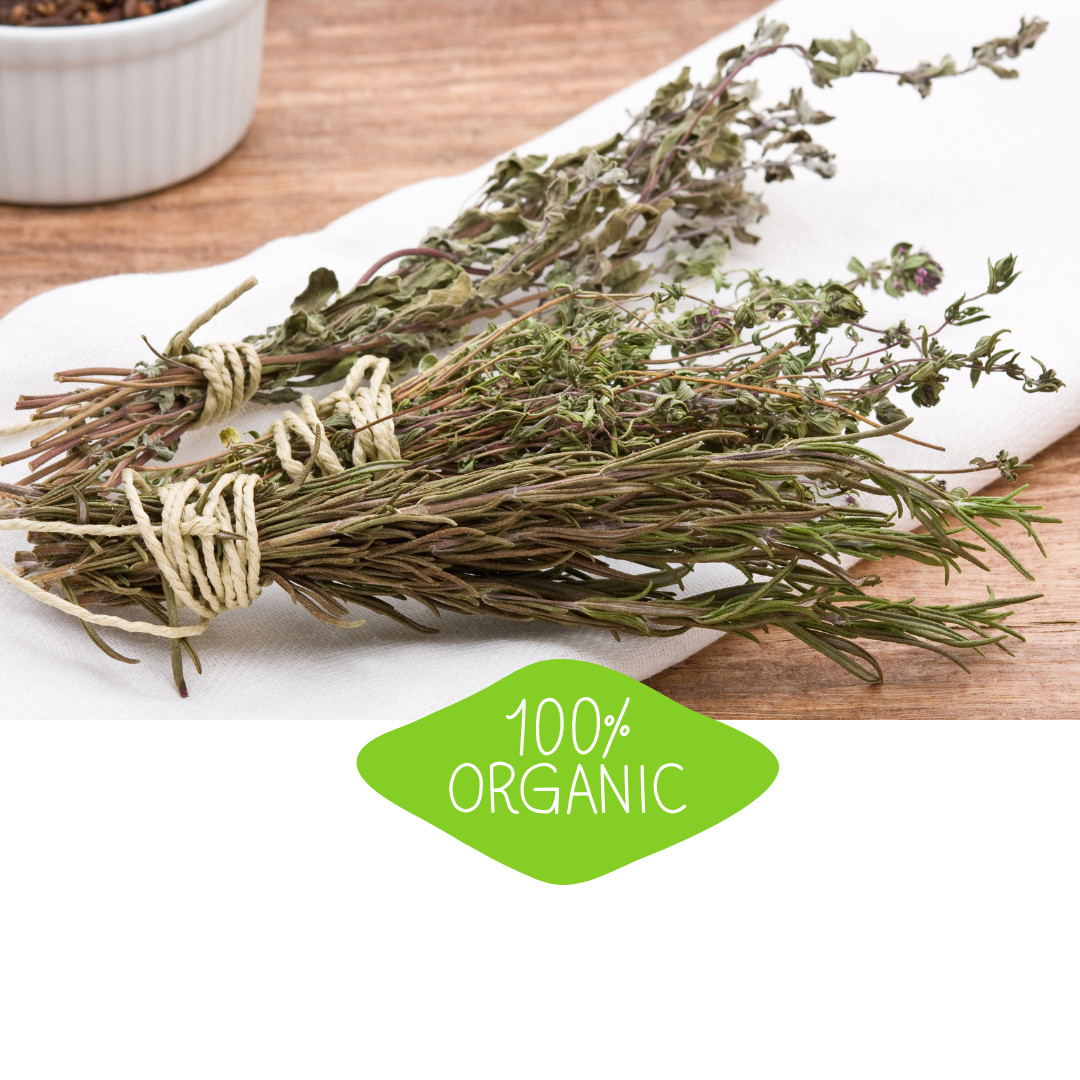 Organic Thyme Leaf Natural Herb Dried Cut 28.3g | 1 OZ Culinary & Medicinal Aid