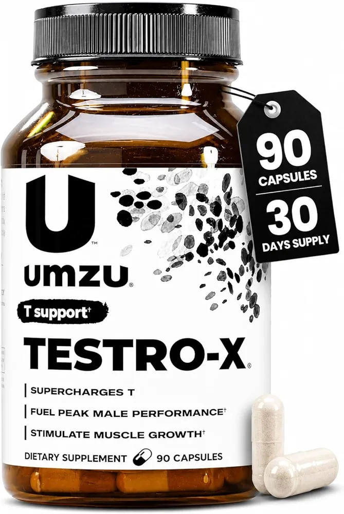 Testro X Supplement for Men Energy Focus Muscle Pumps Healthy T Levels 90 Caps