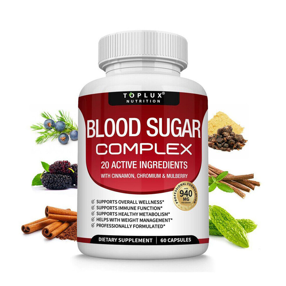 BLOOD SUGAR BLEND SUPPORT Alpha Lipoic Acid Cinnamon 20 Herbs Complex 60 Capsule