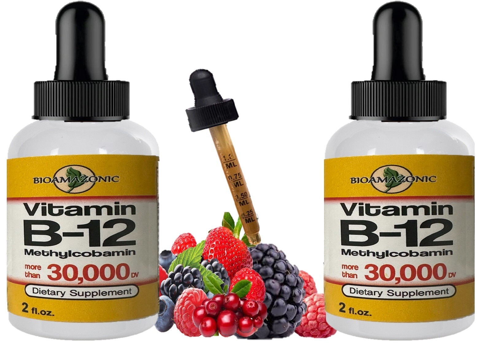 2 Vitamin B complex 30,000 high potency B1,B2,B3,B5,B6,B7,B12,Biotin Folic Acid