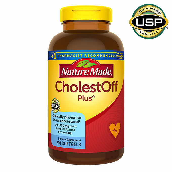 Nature Made CholestOff Plus – Lower Cholesterol 210 Softgels Exp 10/25+