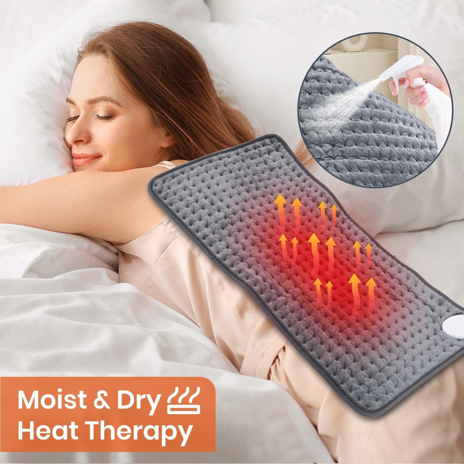 9 Levels Electric Heating Pad for Back Pain&Cramps Relief Large Therapeutic Pad