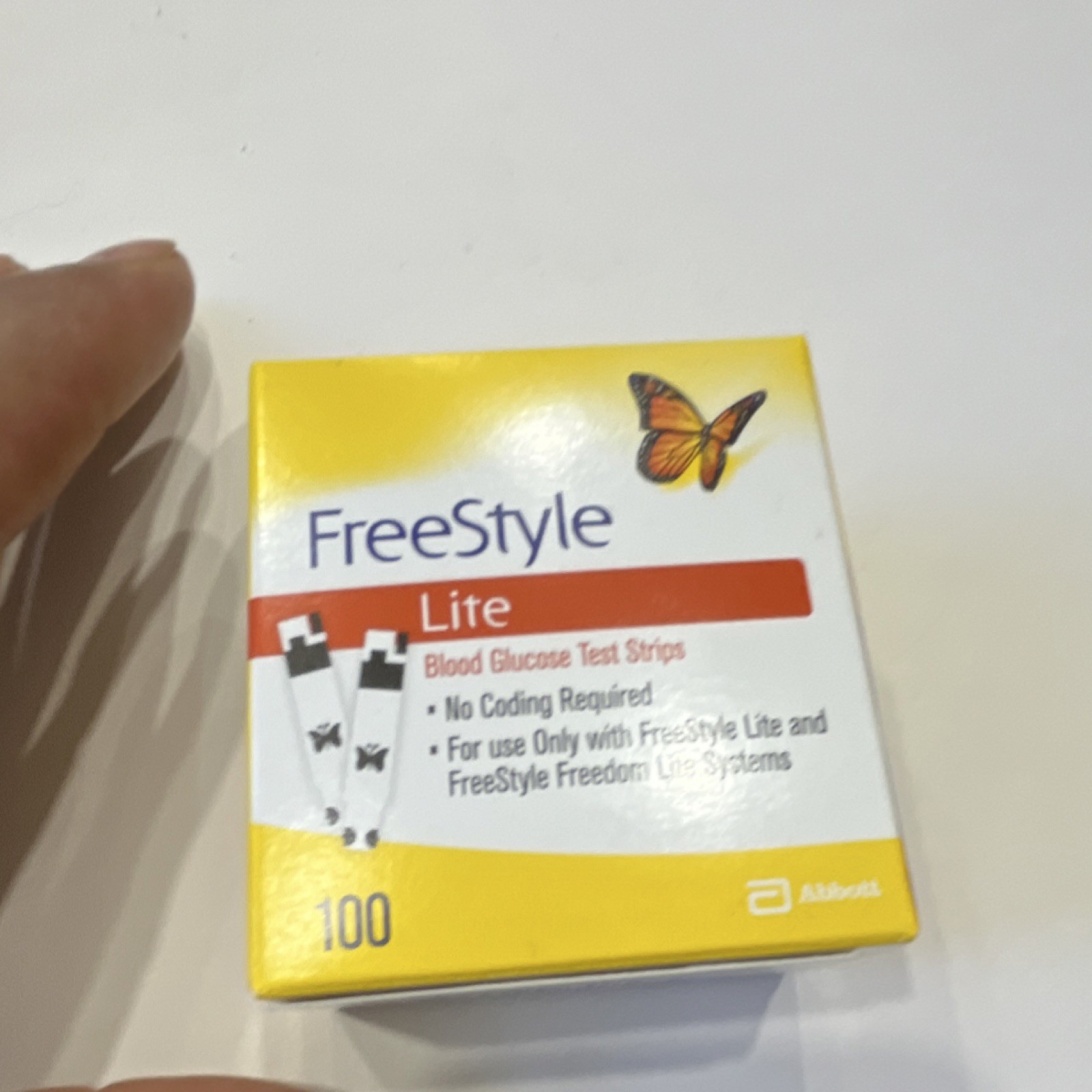 Abbott FreeStyle Lite Glucose Blood Test Strips 100ct Exp 2027 No Coding