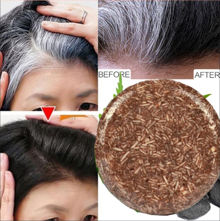 100% Organic Grey Reverse Shampoo Bar – Essence Hair Darkening Shampoo Soap