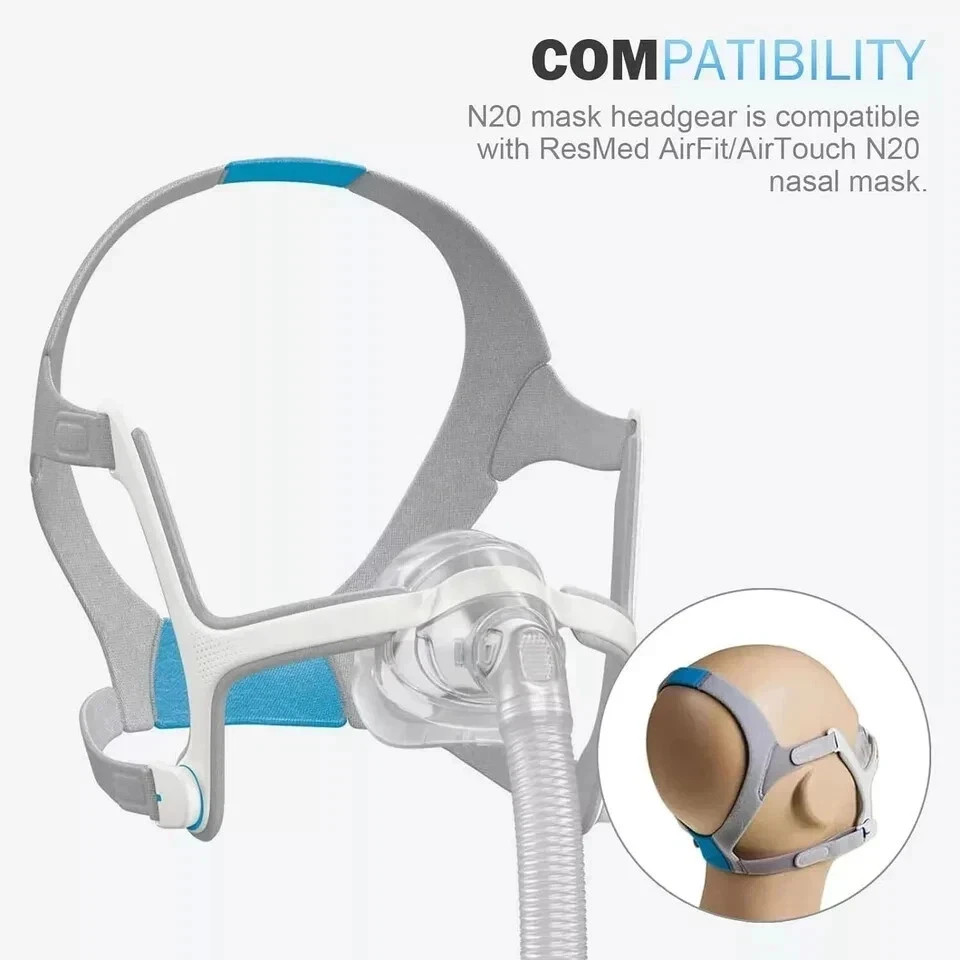 1 Pack CPAP Headgear for Resmed AirFit F20 with Magnetic Clips, Replacement Head