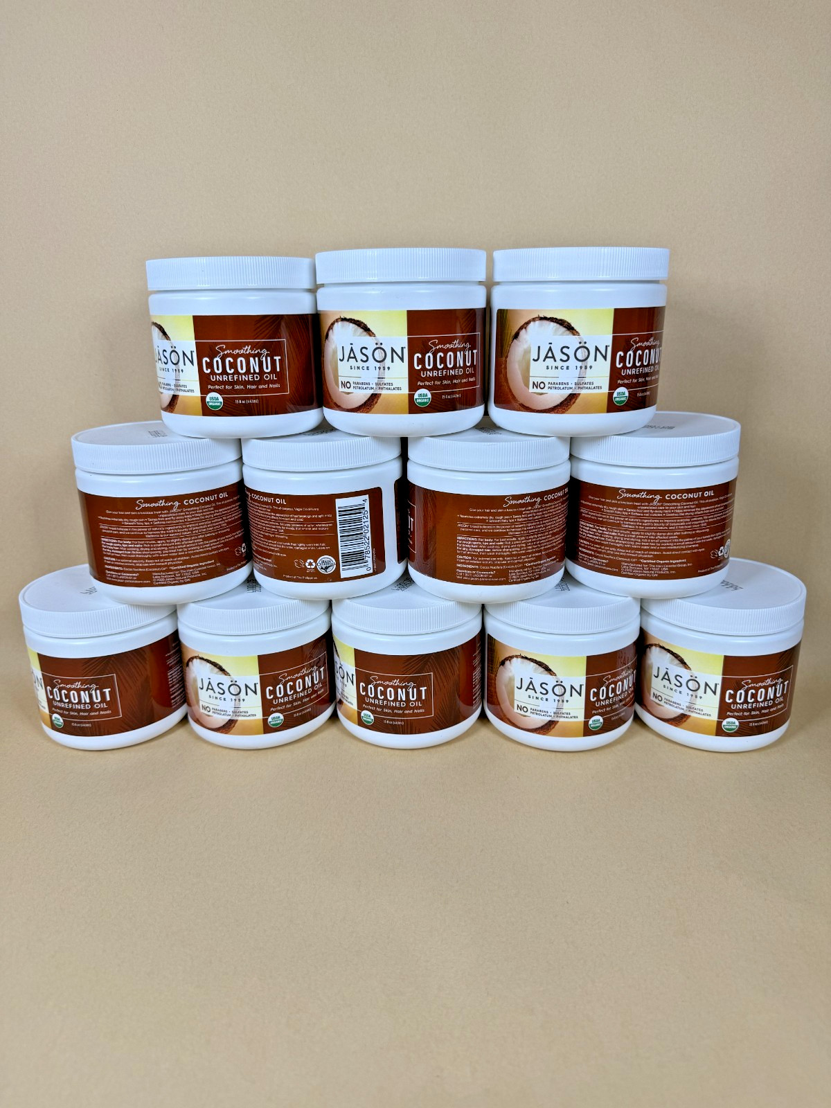 Jason Organic Unrefined Oil, Smoothing Coconut, 15 Oz – 12 Pack